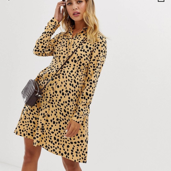 Wednesday’s girl Dresses & Skirts - Wednesday’s Girl cheetah print long sleeve shirt dress size M